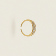 Bague Iris OPALINE PARIS en argent avec pierre d'iris colorée, élégante et raffinée, vue de face.