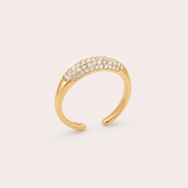 Bague Iris OPALINE PARIS en or avec une pierre, élégante et fine pour femme.