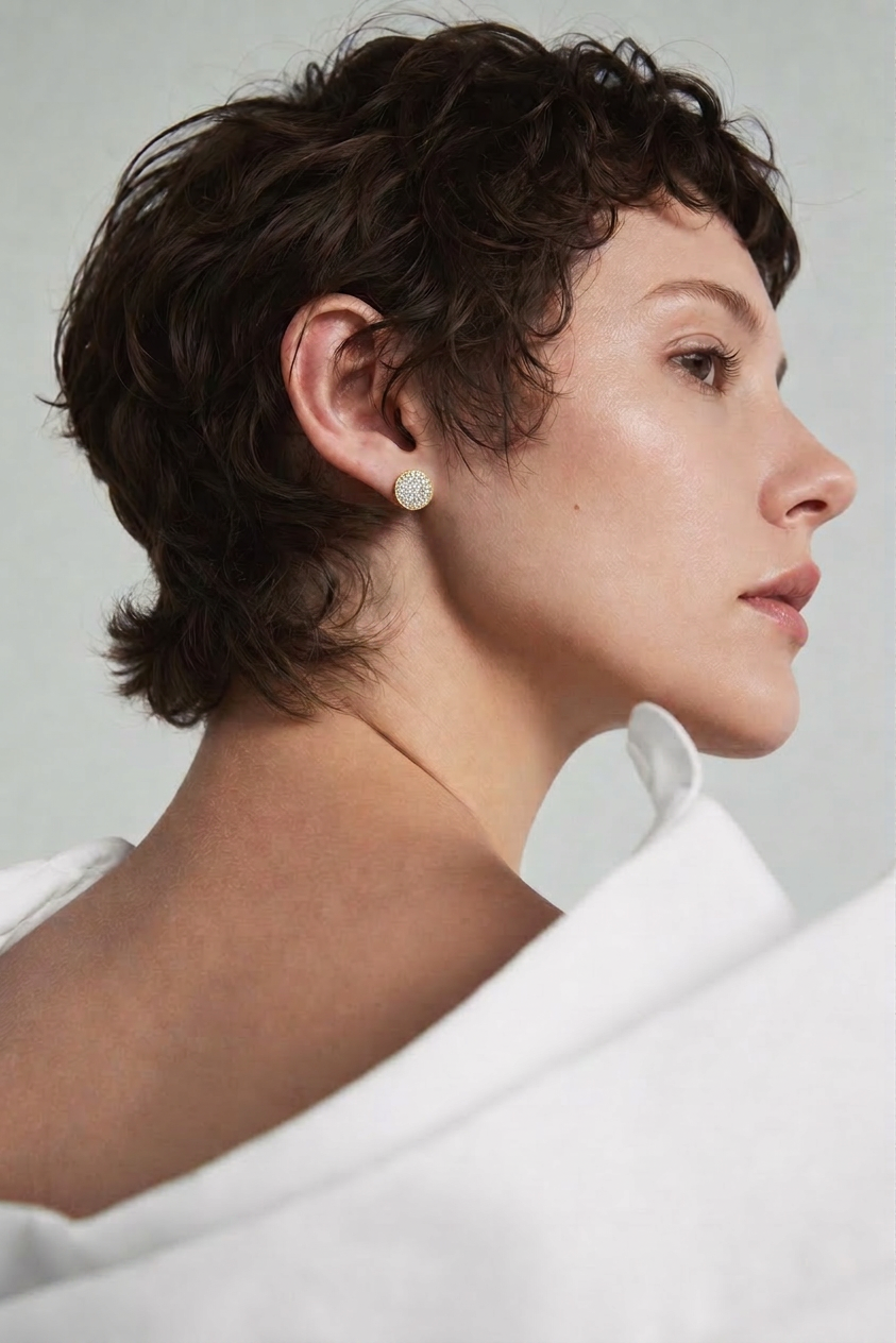 boucles d'oreilles chiara ronde avec zircons opaline paris