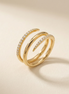 Bague Aure OPALINE PARIS en or avec pierre délicate, vue de face montrant le design élégant et raffinée.