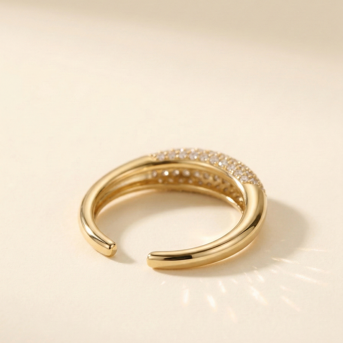 Bague Iris OPALINE PARIS en argent avec une pierre colorée, taille 52-56, finition élégante et détails raffinés