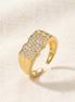 Bague Nicki en or avec pierre scintillante, conçue par OPALINE PARIS, vue en gros plan sur fond blanc.