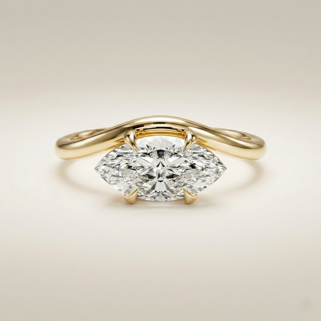 Bague Milie en or avec pierre délicate, bijou élégant de la marque OPALINE PARIS, vue de face sur fond blanc.