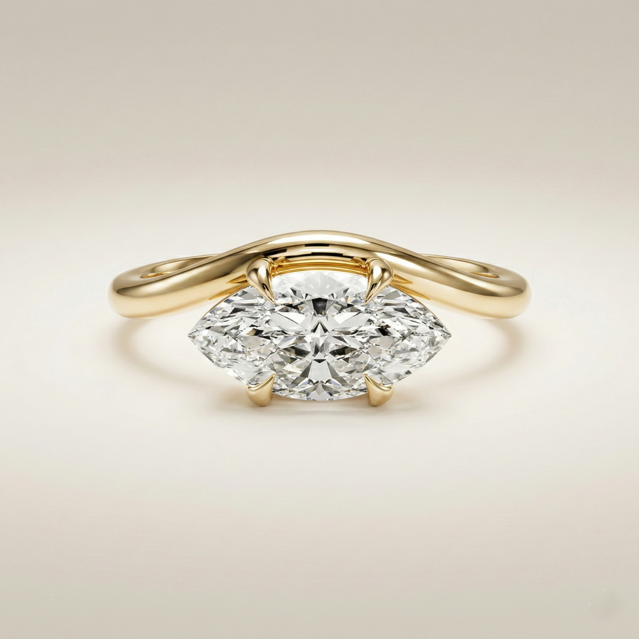 Bague Milie en or avec pierre délicate, bijou élégant de la marque OPALINE PARIS, vue de face sur fond blanc.