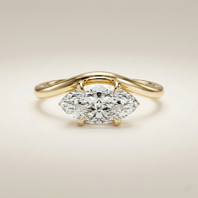 Bague Milie en or avec pierre délicate, bijou élégant de la marque OPALINE PARIS, vue de face sur fond blanc.
