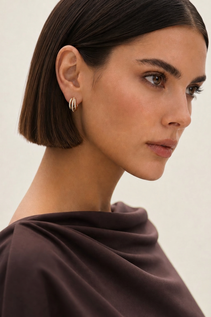 Boucles d'oreilles Ora OPALINE PARIS en or avec design élégant et détails raffinés.