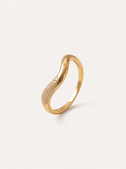 Bague Reva OPALINE PARIS en argent avec un design élégant et fin, vue de face sur fond blanc.