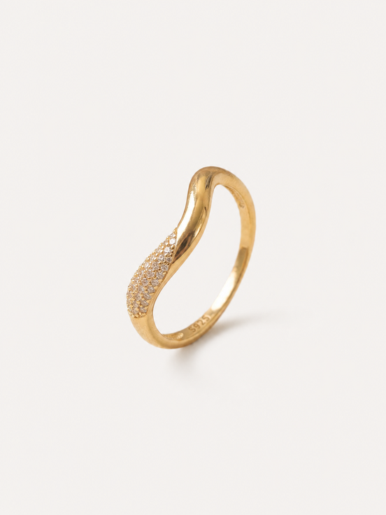 Bague Reva OPALINE PARIS en argent avec un design élégant et fin, vue de face sur fond blanc.