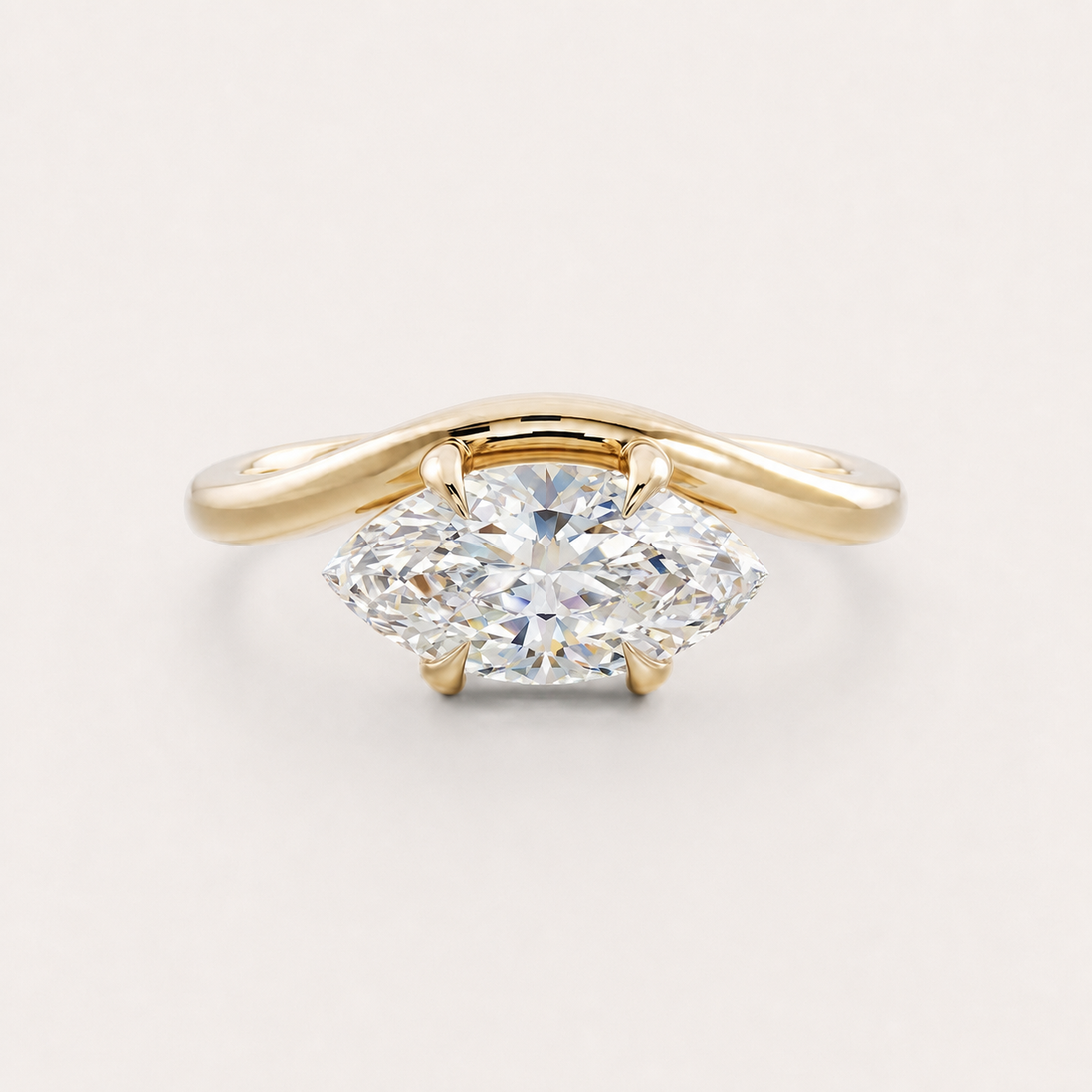 Bague Milie en or avec pierre délicate, bijou élégant de la marque OPALINE PARIS, vue de face sur fond blanc.