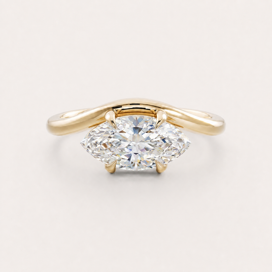 Bague Milie en or avec pierre délicate, bijou élégant de la marque OPALINE PARIS, vue de face sur fond blanc.